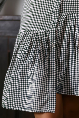 Juan - Pleated Hem Gingham Mini