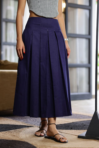 Kiara - High Waisted Inverted Pleat Skirt