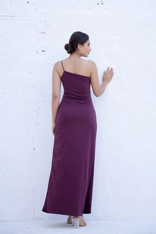 ALAYA - Wine Side Slit Maxi (Final Sale) - Alter Ego India