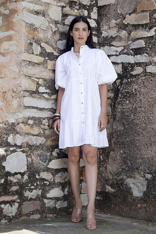 BAILEY - Mandarin Collar Shirt Dress - Alter Ego India