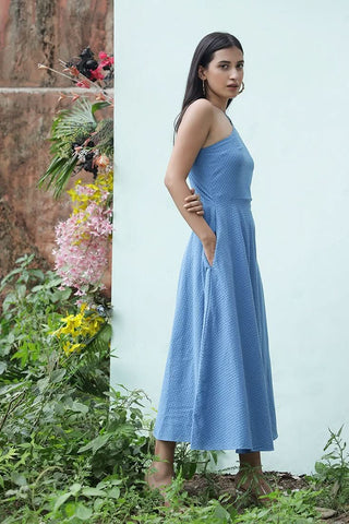 BLEU - Pretty pocket eyelid midi (Final Sale) - Alter Ego India