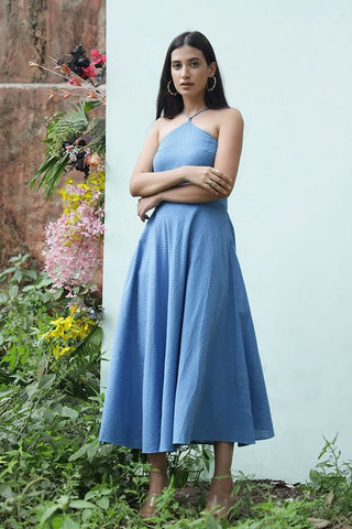 BLEU - Pretty pocket eyelid midi (Final Sale) - Alter Ego India