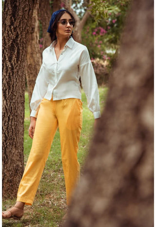 ELISE - Classic Pleated White Shirt - Alter Ego India