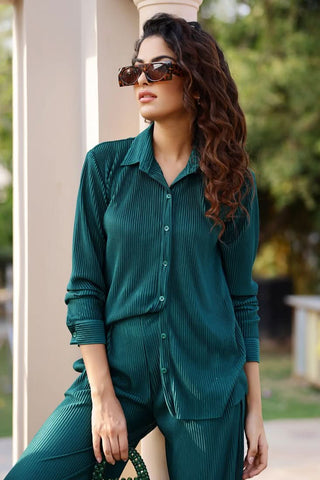 Emerson - Emerald Pleated Coordinate - Alter Ego India