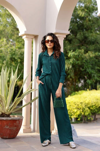 Emerson - Emerald Pleated Coordinate - Alter Ego India