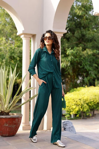 Emerson - Emerald Pleated Coordinate - Alter Ego India