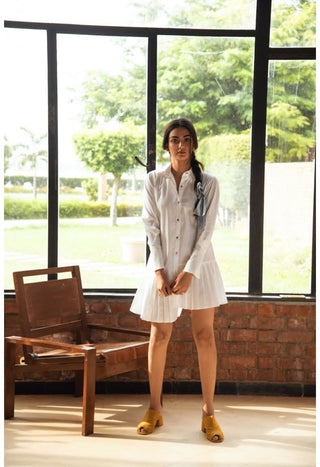 MADISON - Pleated Classic Shirt Dress - Alter Ego India