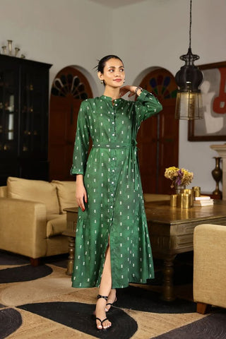 Naomi - Side Tier Mandarin Shirt Dress - Alter Ego India