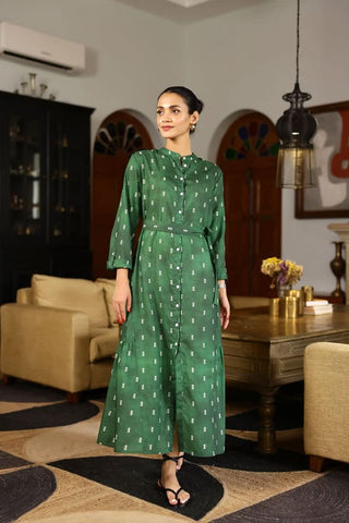 Naomi - Side Tier Mandarin Shirt Dress - Alter Ego India