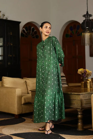 Naomi - Side Tier Mandarin Shirt Dress - Alter Ego India