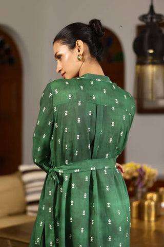 Naomi - Side Tier Mandarin Shirt Dress - Alter Ego India