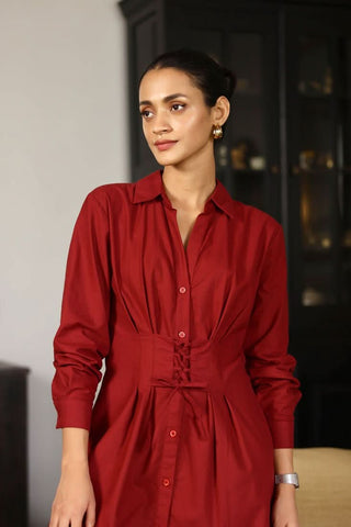 Ruby - OBI Structured Shirt Dress - Alter Ego India