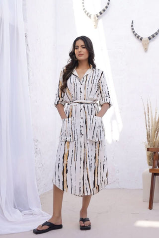 Willow - The Jungle Striped Shirt Dress (Final Sale) - Alter Ego India