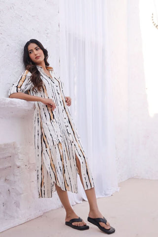 Willow - The Jungle Striped Shirt Dress (Final Sale) - Alter Ego India