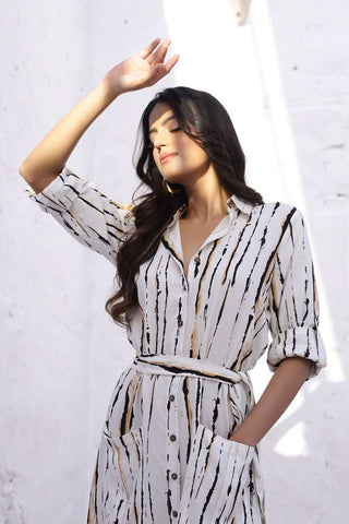 Willow - The Jungle Striped Shirt Dress (Final Sale) - Alter Ego India