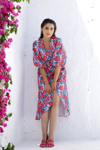 ARI - Anar print wrap dress (Final Sale)