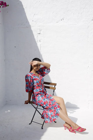 ARI - Anar print wrap dress (Final Sale)